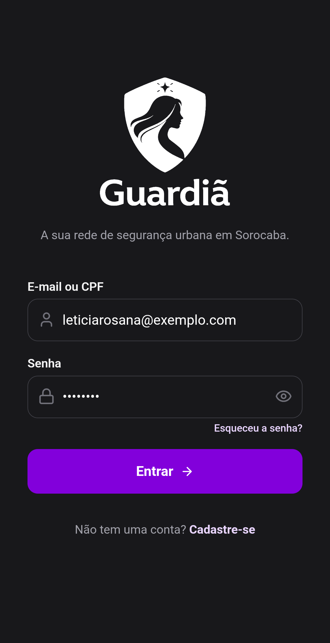 Screenshot do aplicativo